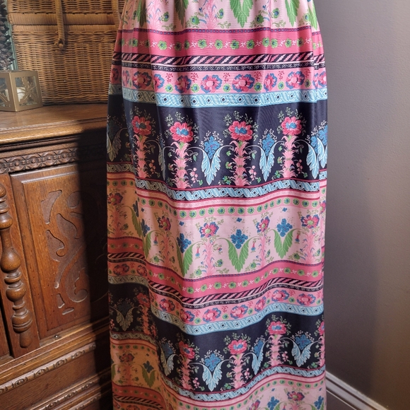 VINTAGE KORET OF CALIFORNIA 70'S FLORAL MAXI SKIRT - Picture 7 of 7